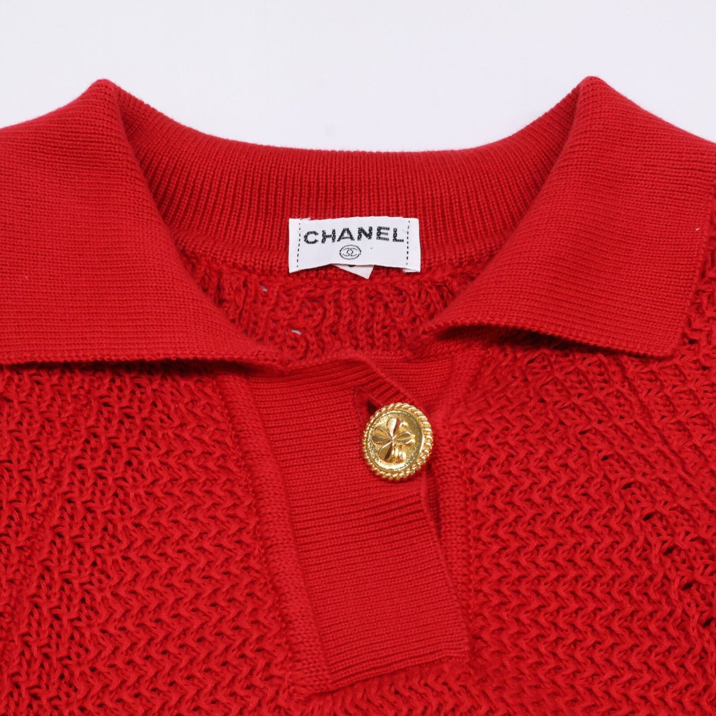 Chanel Scottish Cotton Knit Polo Sweater — view 4