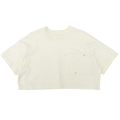 Bottega Veneta Stitch Pocket Short Sleeve Cropped Top Ivory