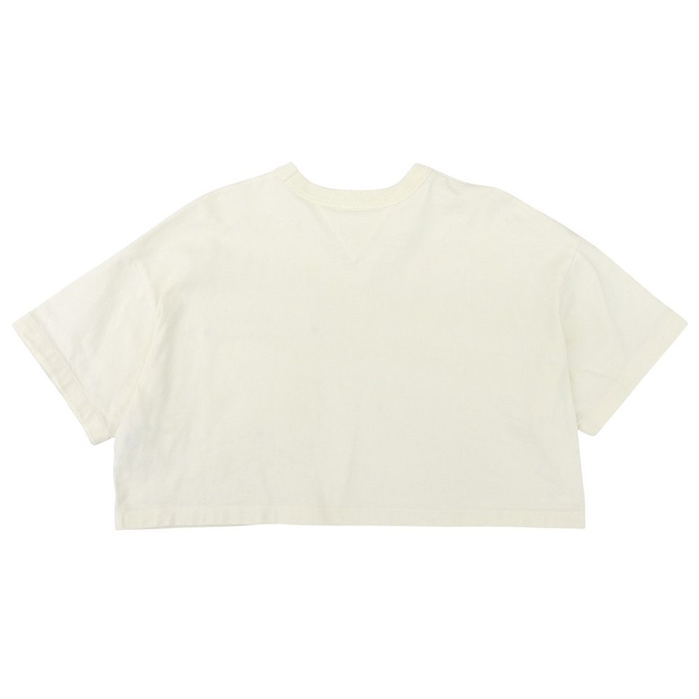 Bottega Veneta Stitch Pocket Short Sleeve Cropped Top Ivory — view 2