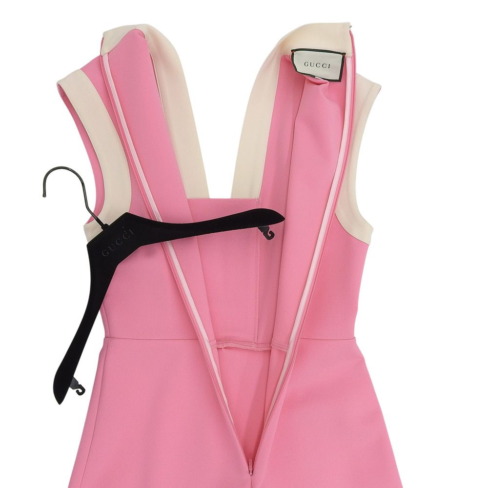 Gucci GG Belt Jersey Sleeve Dress Pink — view 6