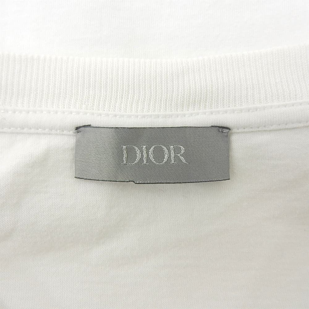 Dior Cotton Visitor Patch Crew Neck S Top T-Shirt Top White — view 3