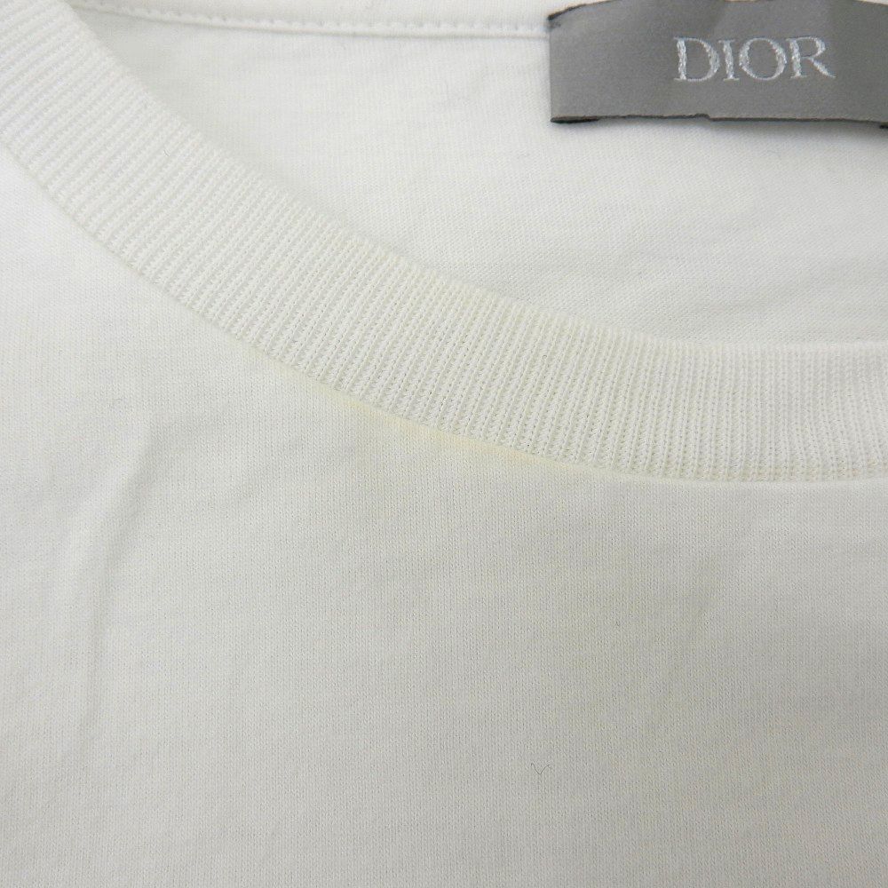 Dior Cotton Visitor Patch Crew Neck S Top T-Shirt Top White — view 5