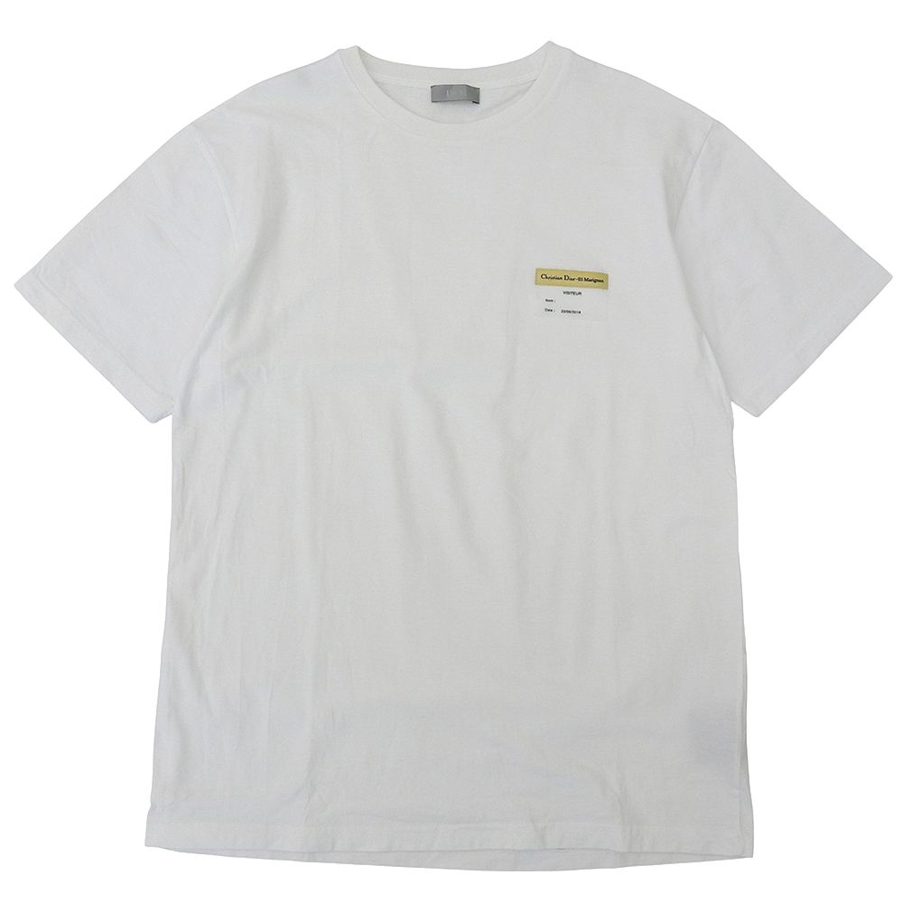 Dior Cotton Visitor Patch Crew Neck S Top T-Shirt Top White