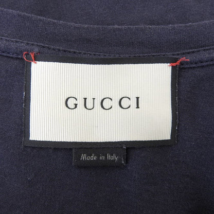 Gucci Cotton Emblem T-Shirt Top Navy — view 3