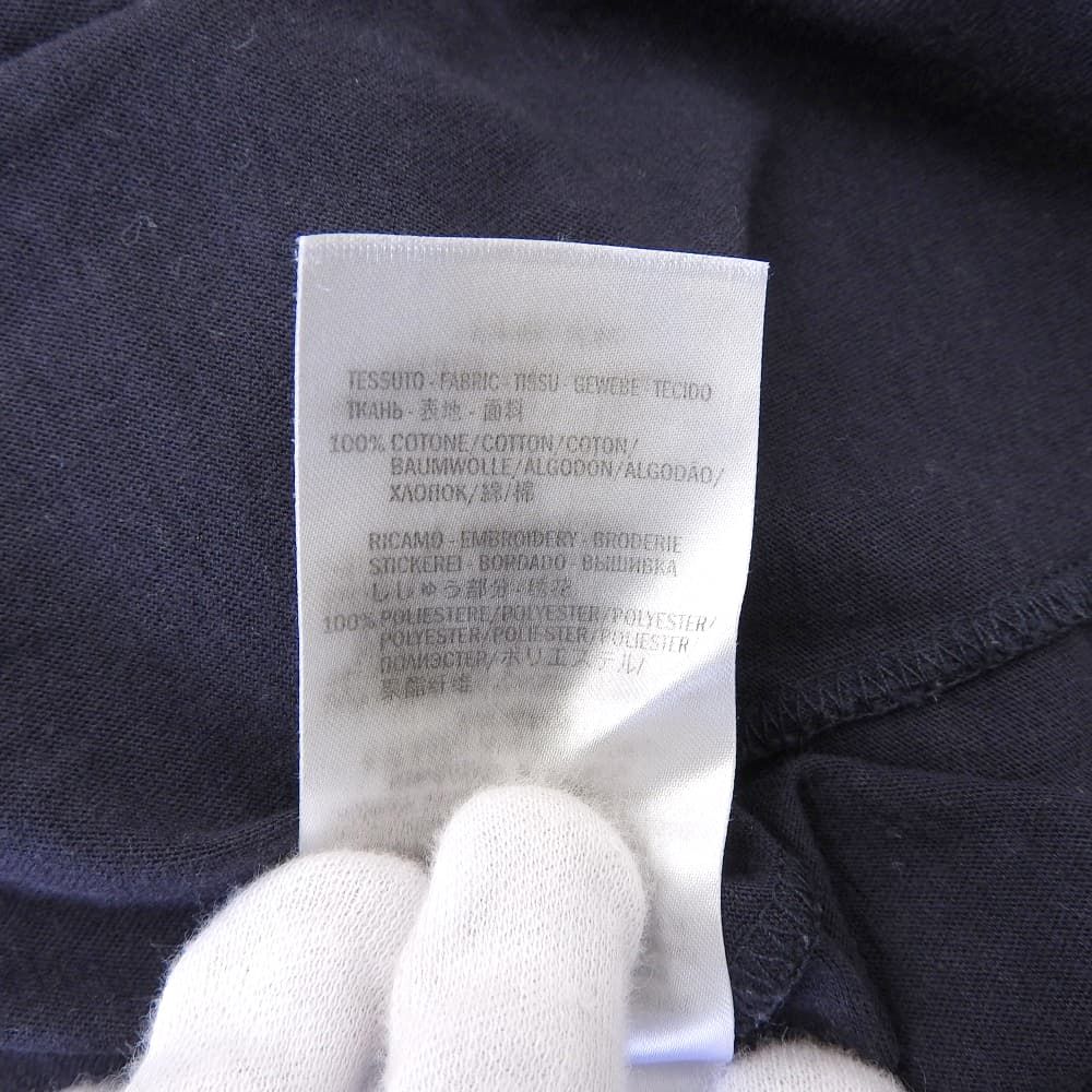 Gucci Cotton Emblem T-Shirt Top Navy — view 4
