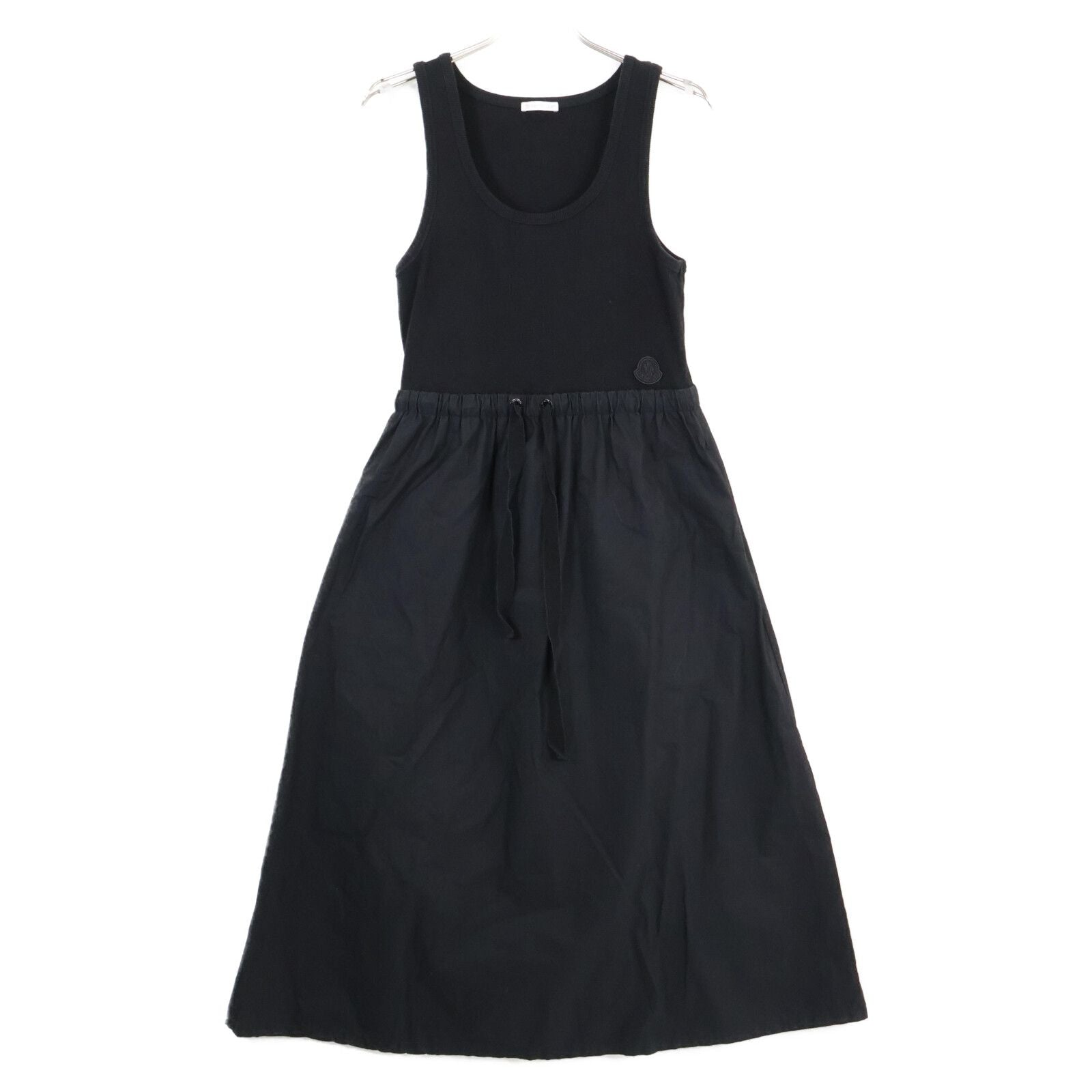 Moncler Black Vestito Rib Knit Sleeveless Dress