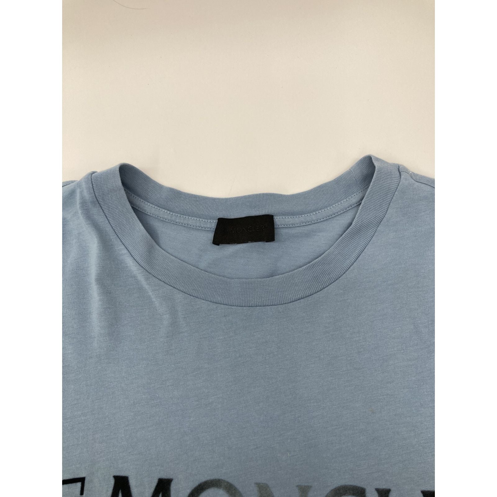 Moncler Light Blue Logo Short Sleeve T-Shirt — view 9