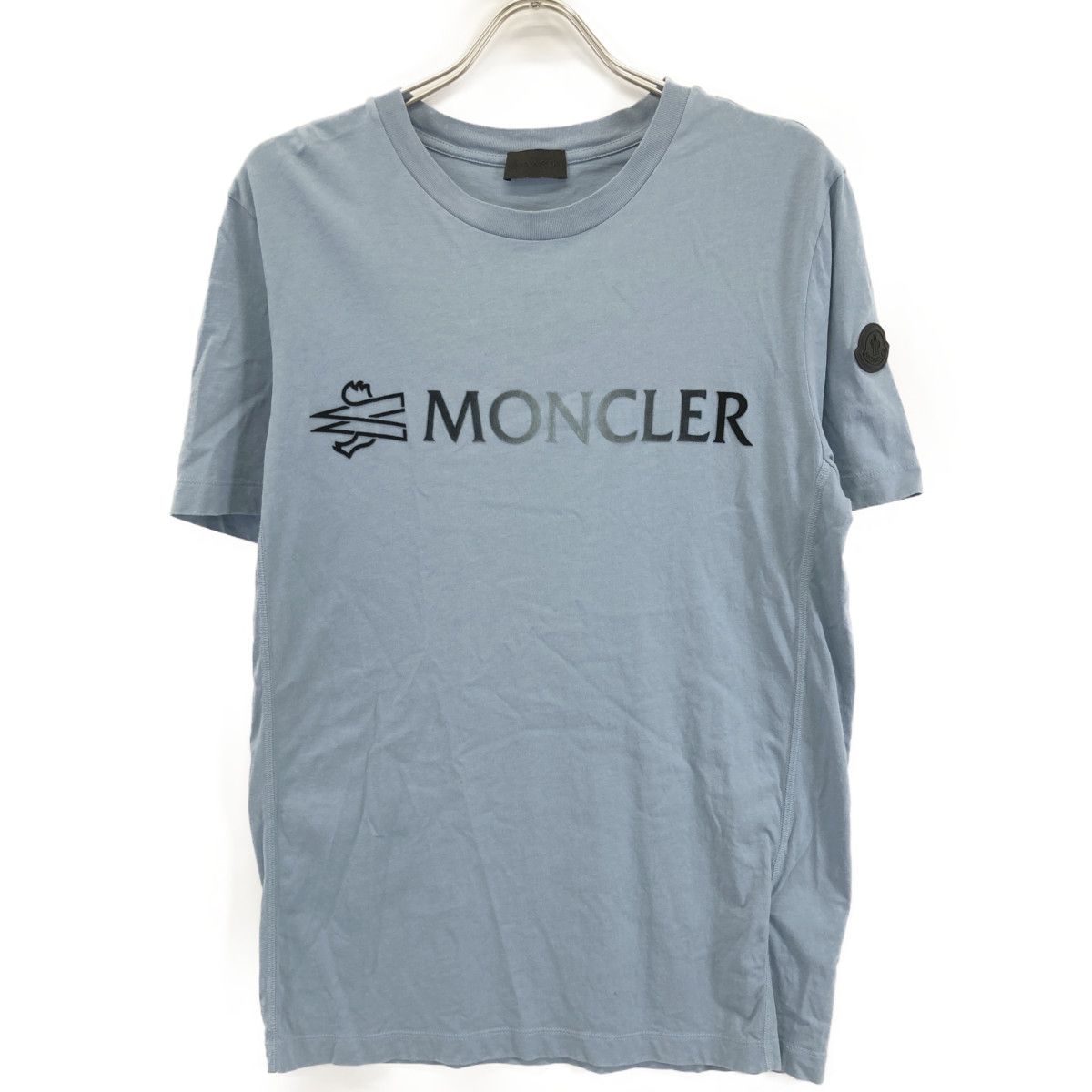 Moncler Light Blue Logo Short Sleeve T-Shirt