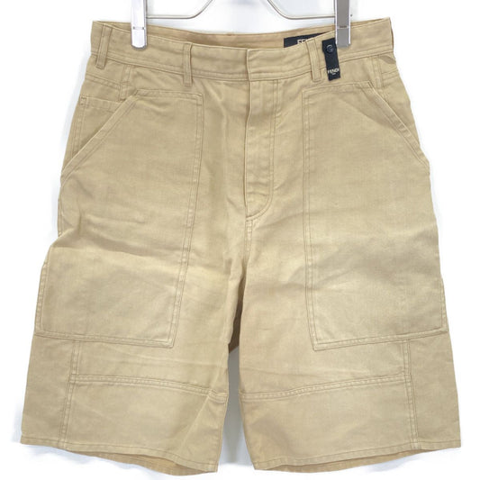 Fendi Made Beige Work Painter Bermuda Canvas Shorts 48