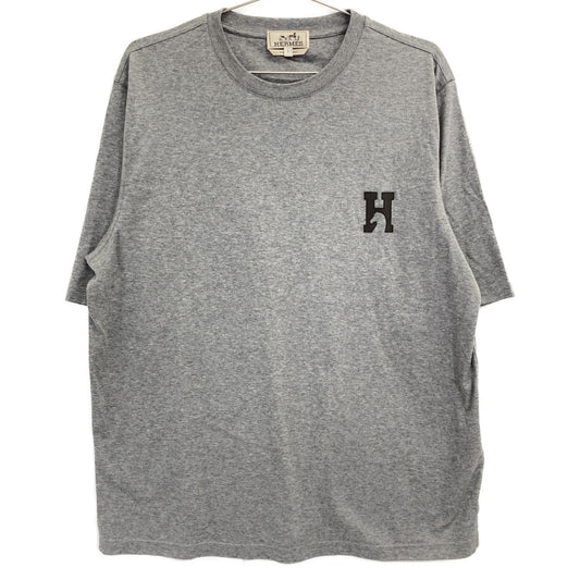 Hermes Cheval Leather Logo Patch Short Sleeve T-Shirt