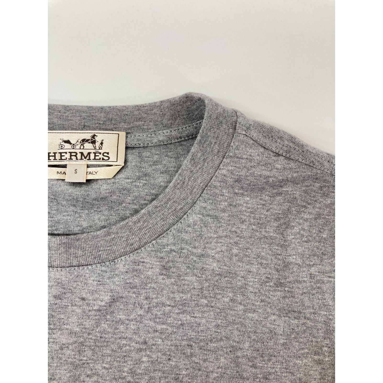 Hermes Cheval Leather Logo Patch Short Sleeve T-Shirt — view 7