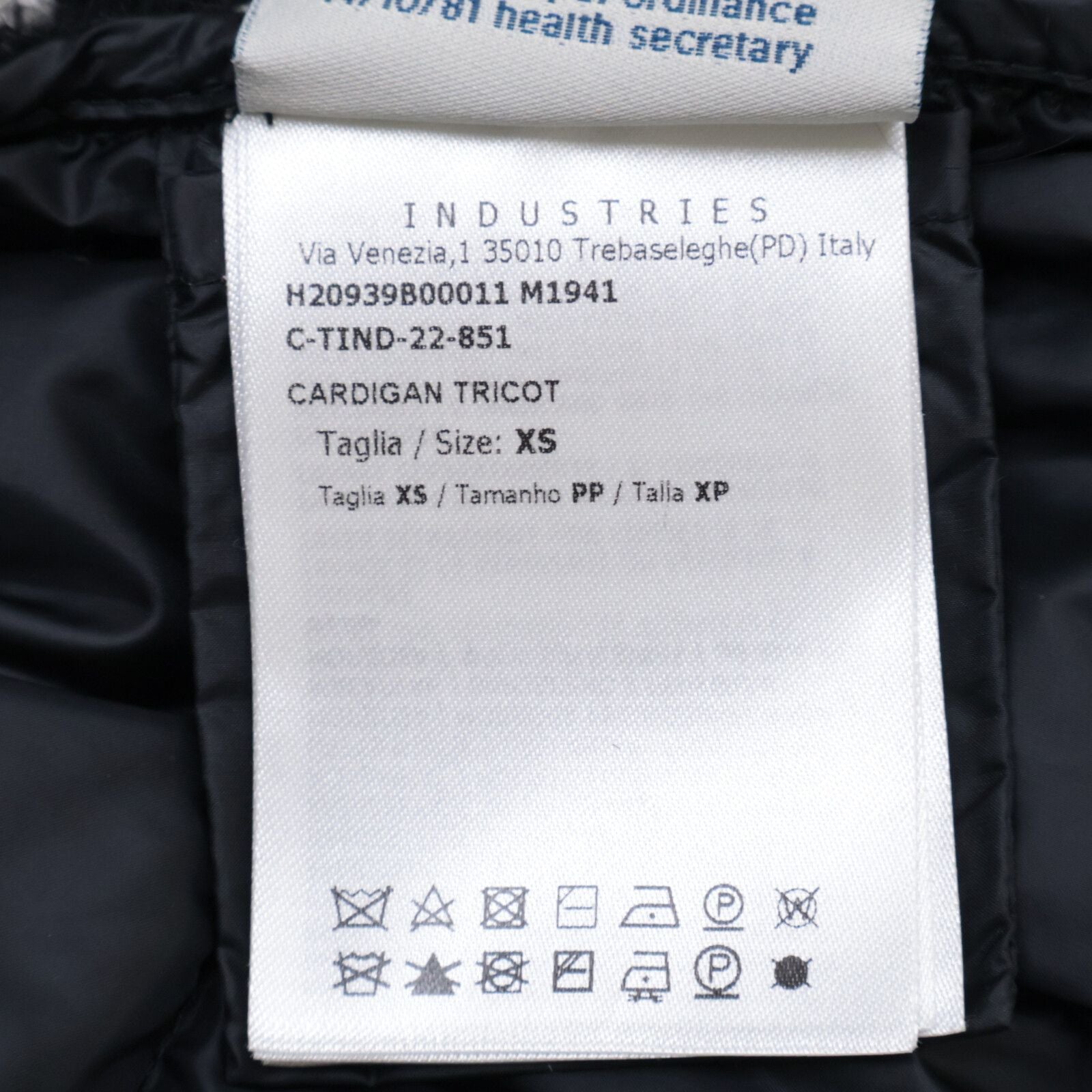 Moncler Black White Cardigan Tricot Border Jacket XS — view 5