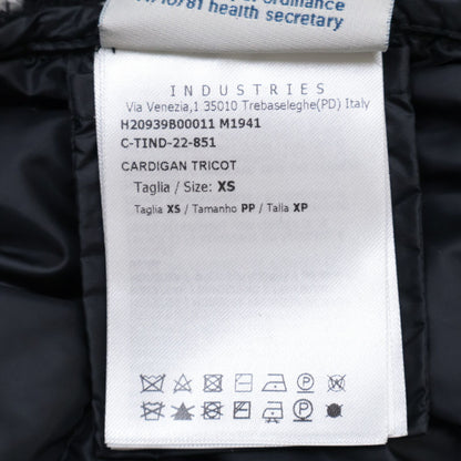 Moncler Black White Cardigan Tricot Border Jacket XS — view 5