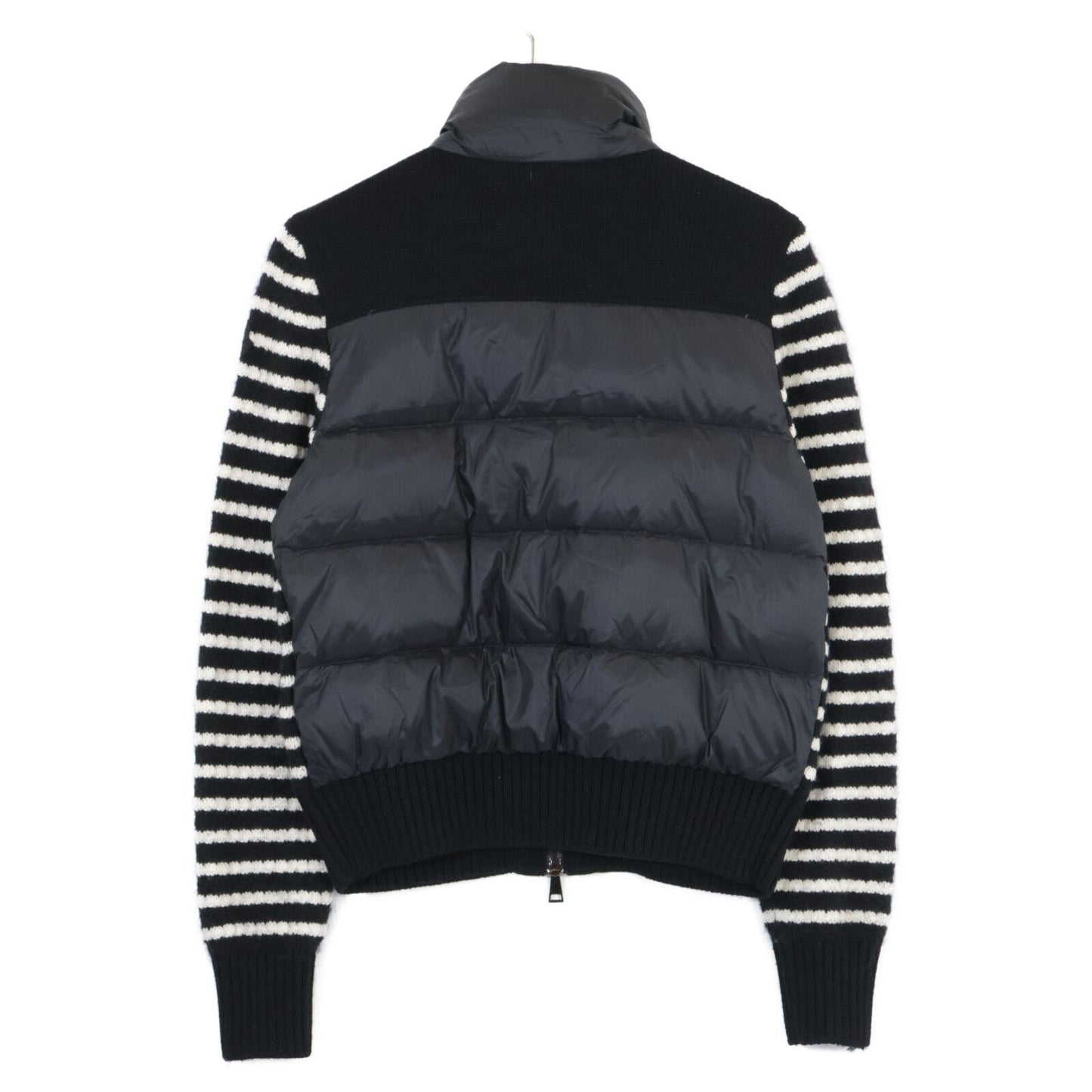 Moncler Black White Cardigan Tricot Border Jacket XS — view 2