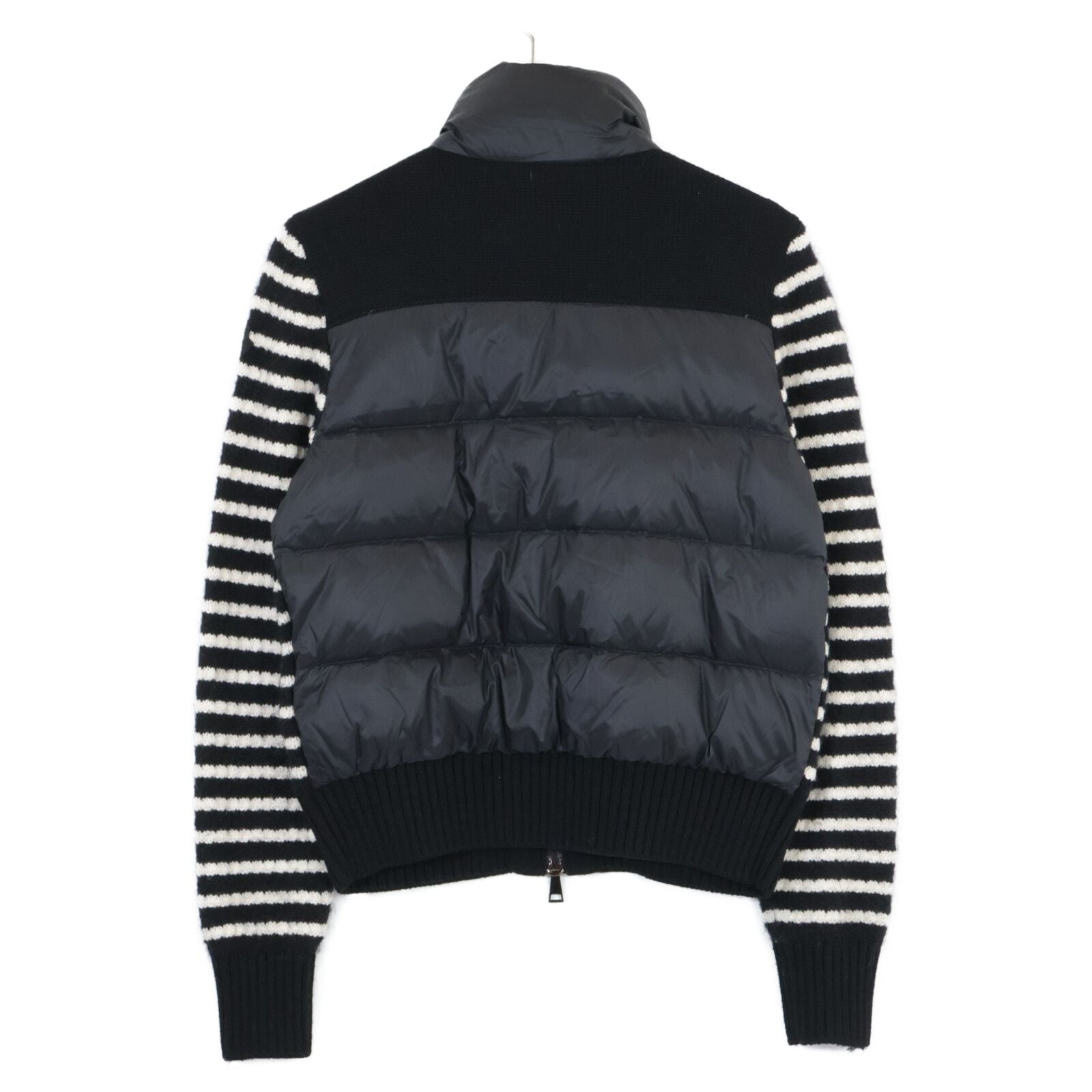 Moncler Black White Cardigan Tricot Border Jacket XS — view 2