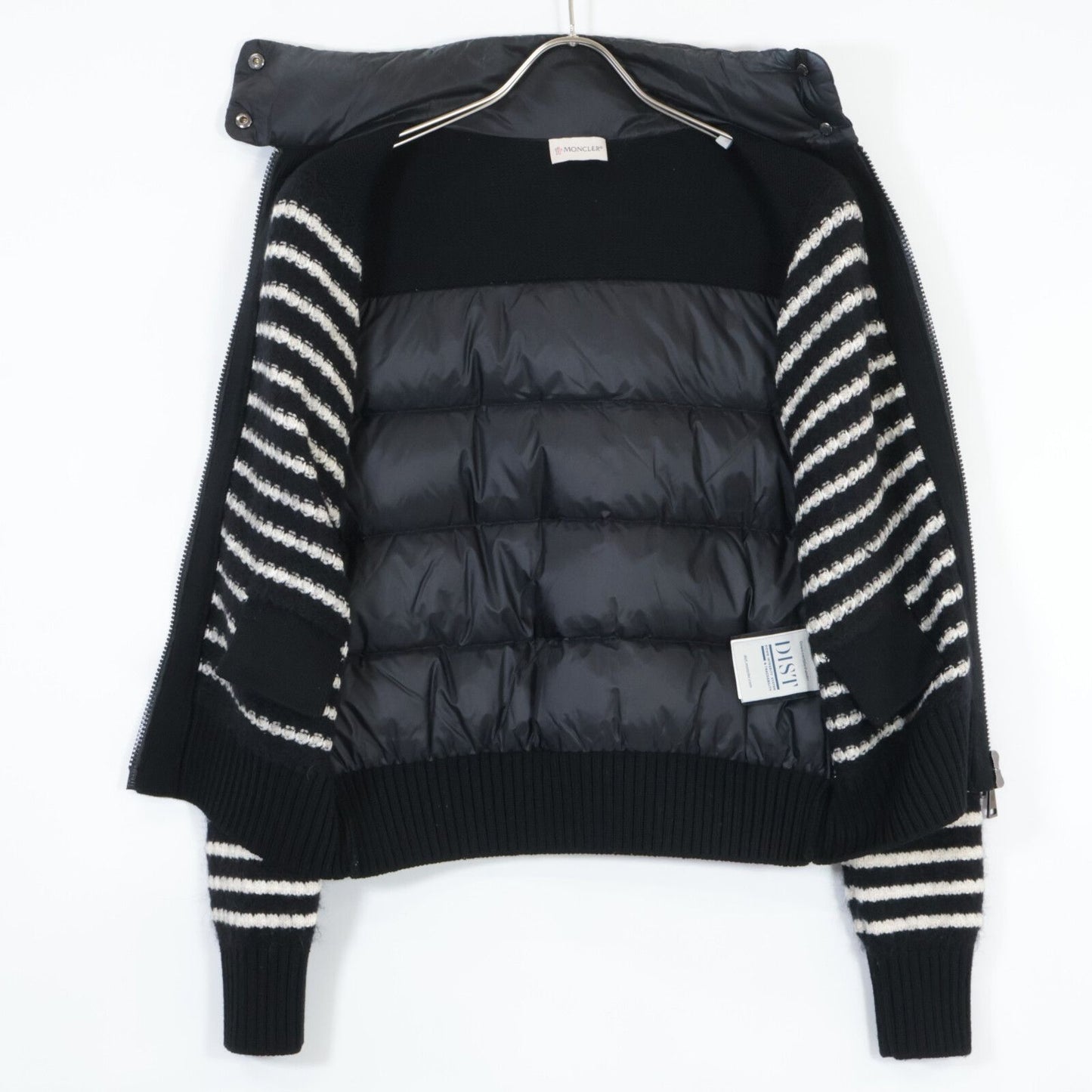 Moncler Black White Cardigan Tricot Border Jacket XS — view 3