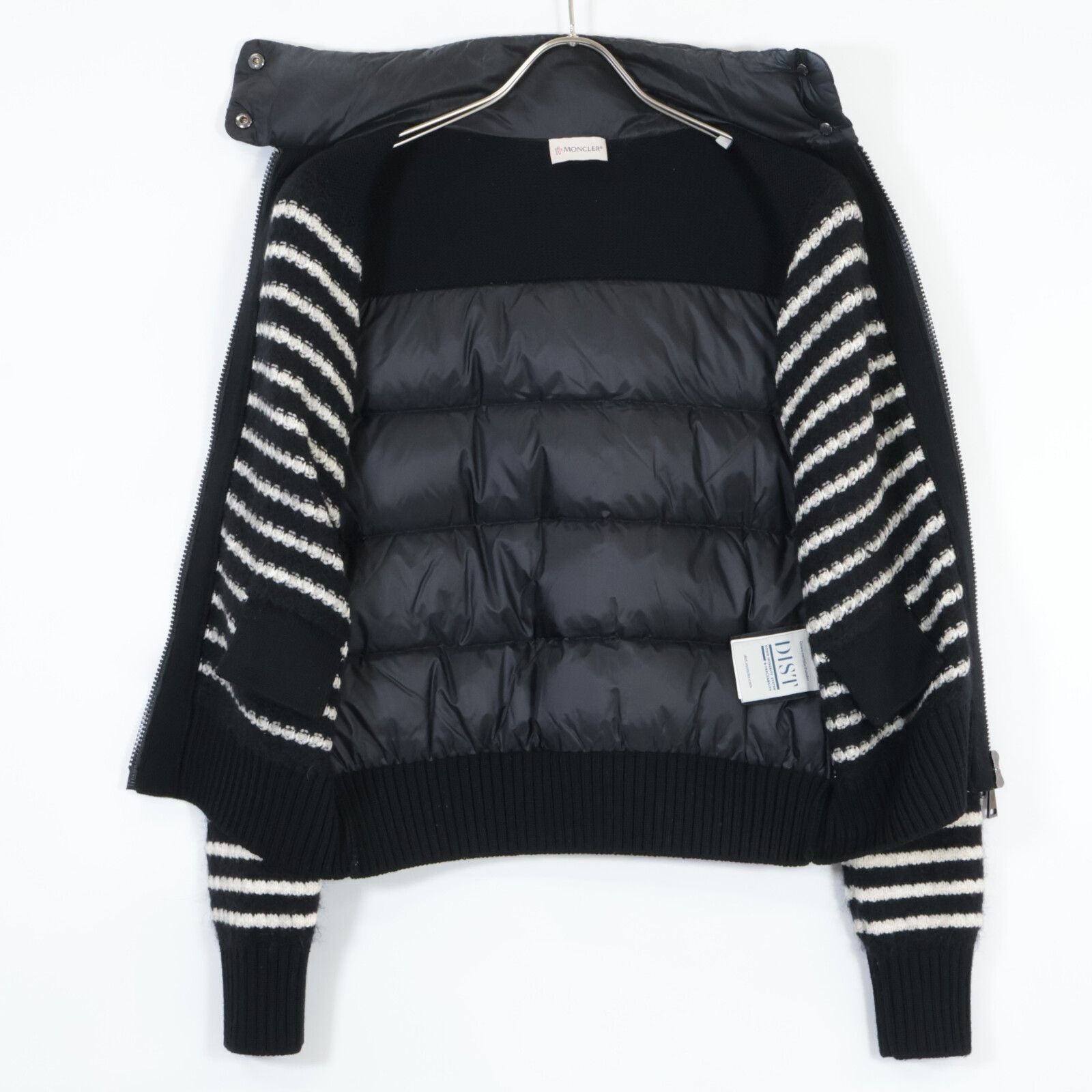 Moncler Black White Cardigan Tricot Border Jacket XS — view 3