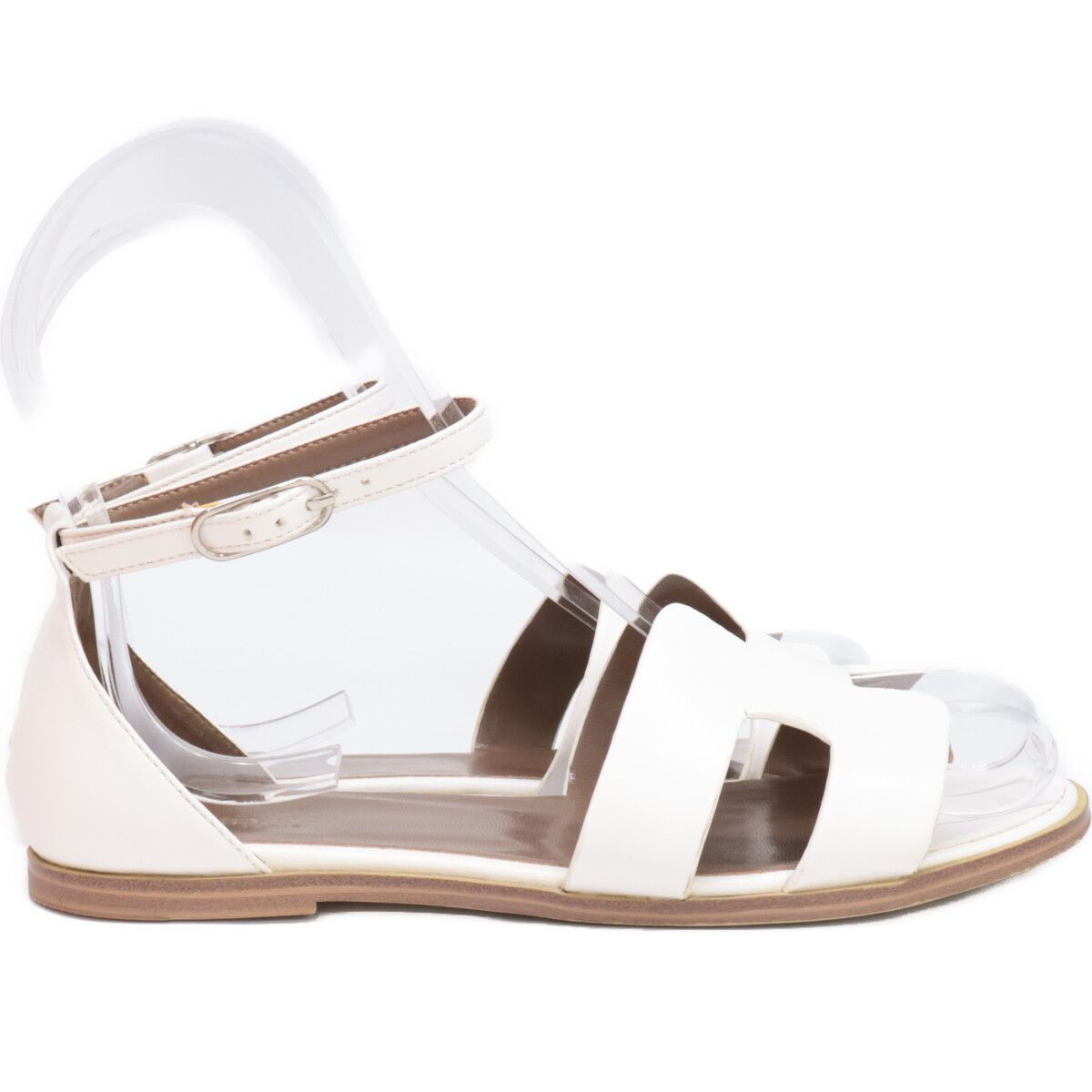 Hermes Santorini Motif Ankle Strap Flat Sandals — view 5