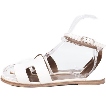 Hermes Santorini Motif Ankle Strap Flat Sandals — view 3