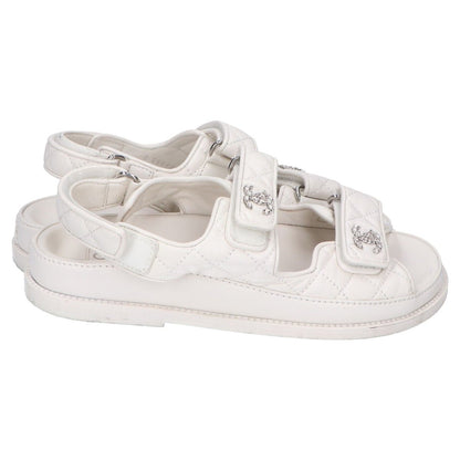 Chanel CC Logo Quilted Sandals — view 5