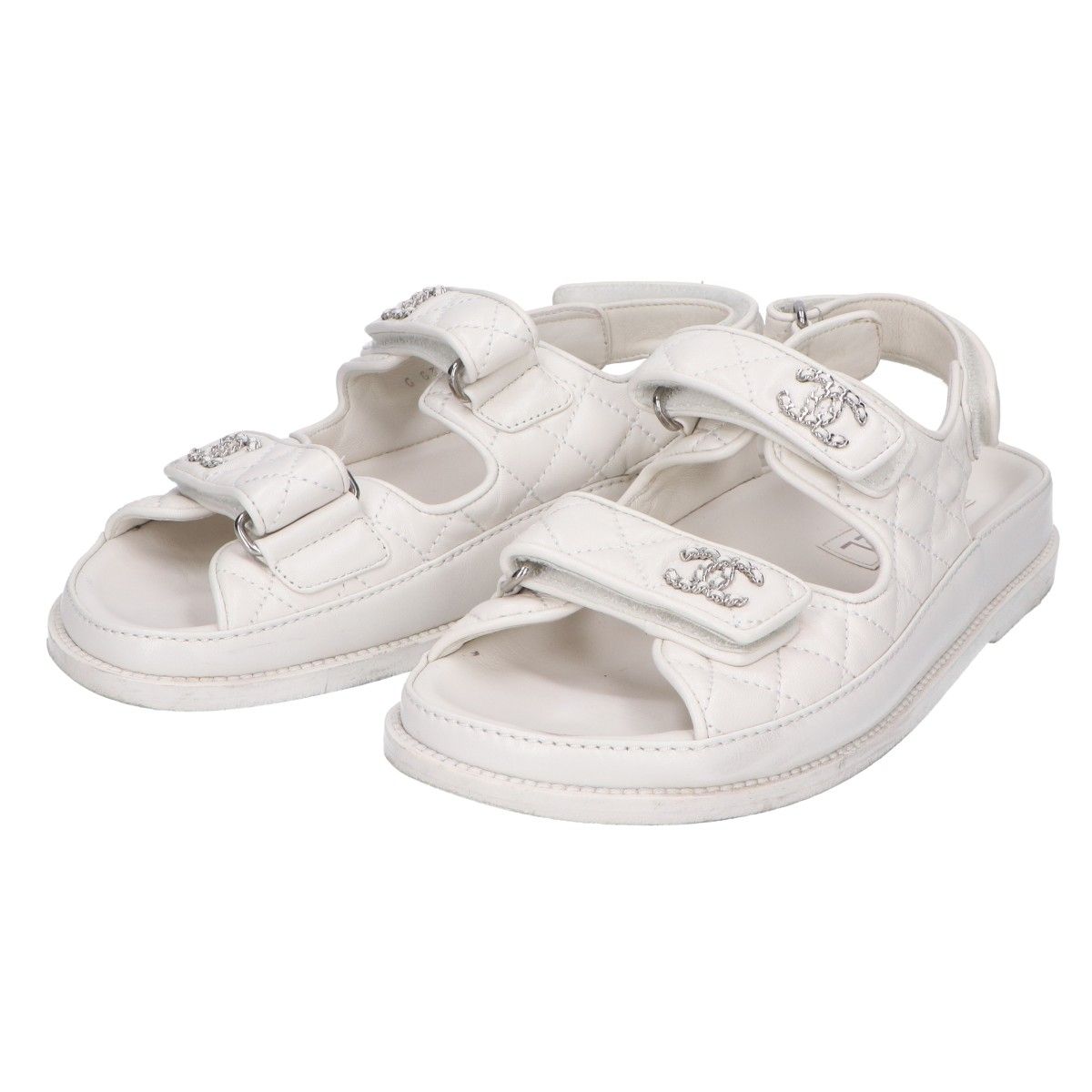 Chanel CC Logo Quilted Sandals