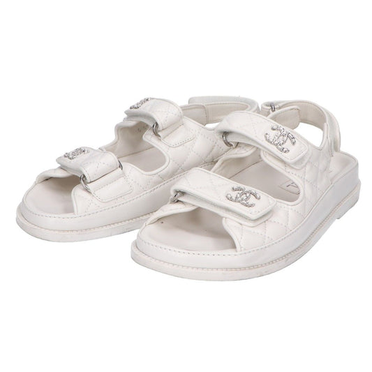 Chanel CC Logo Quilted Sandals
