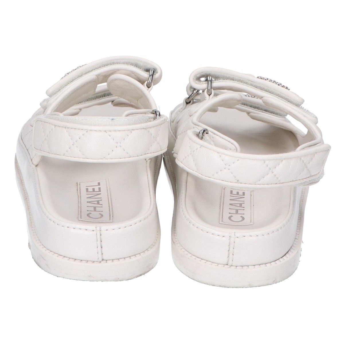 Chanel CC Logo Quilted Sandals — view 4