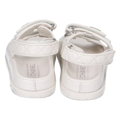 Chanel CC Logo Quilted Sandals — view 4