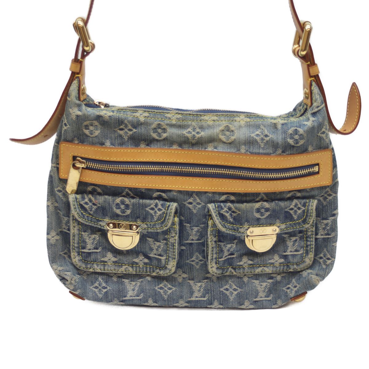 Louis Vuitton 06 Monogram Denim Baggy PM Long Strap Crossbody