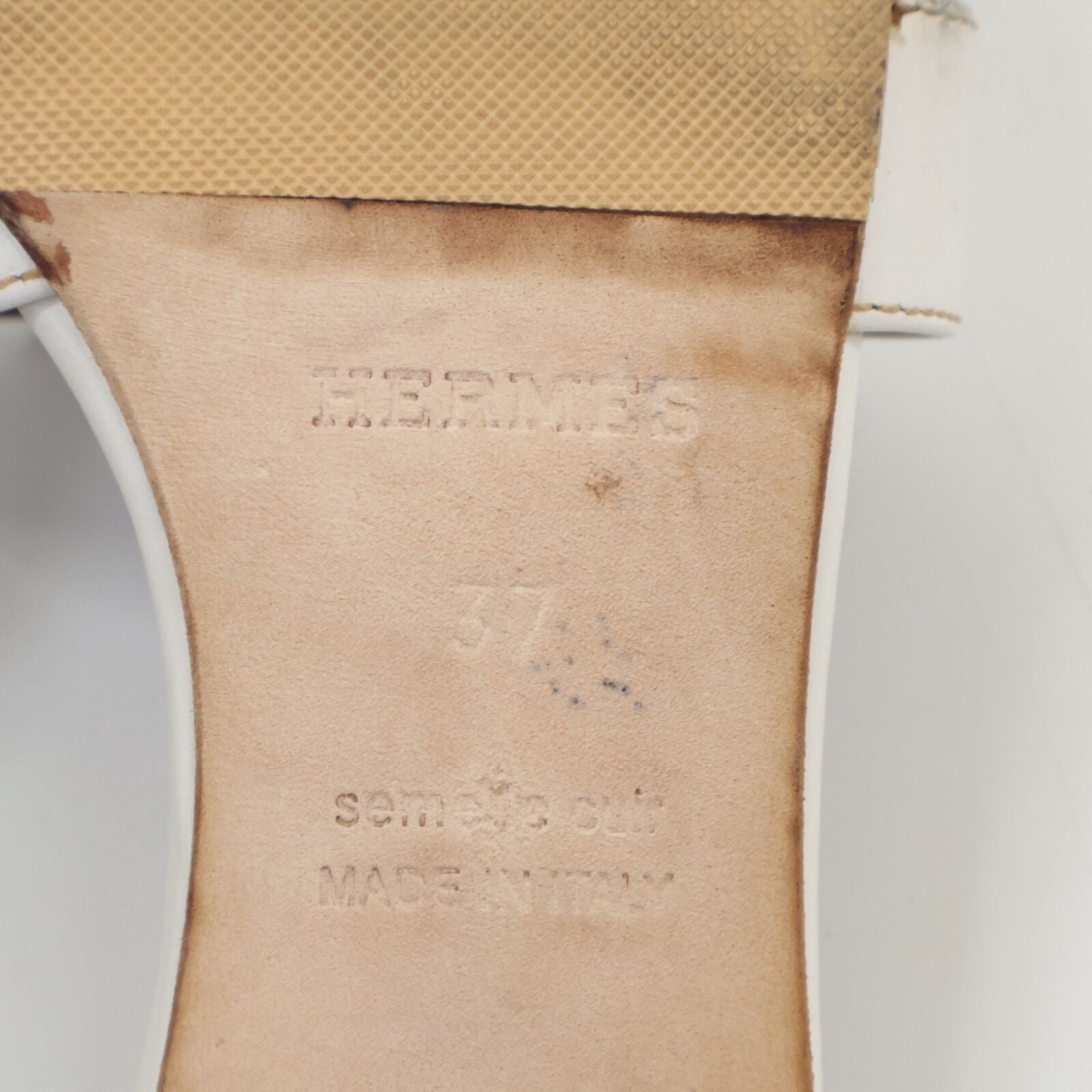 Hermes Oasis Calfskin Motif Sandals — view 8