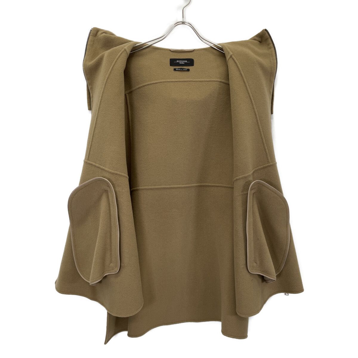 Max Maraweekend Cucito a Camel Wool Gala Hooded Cape Coat 36 — view 3