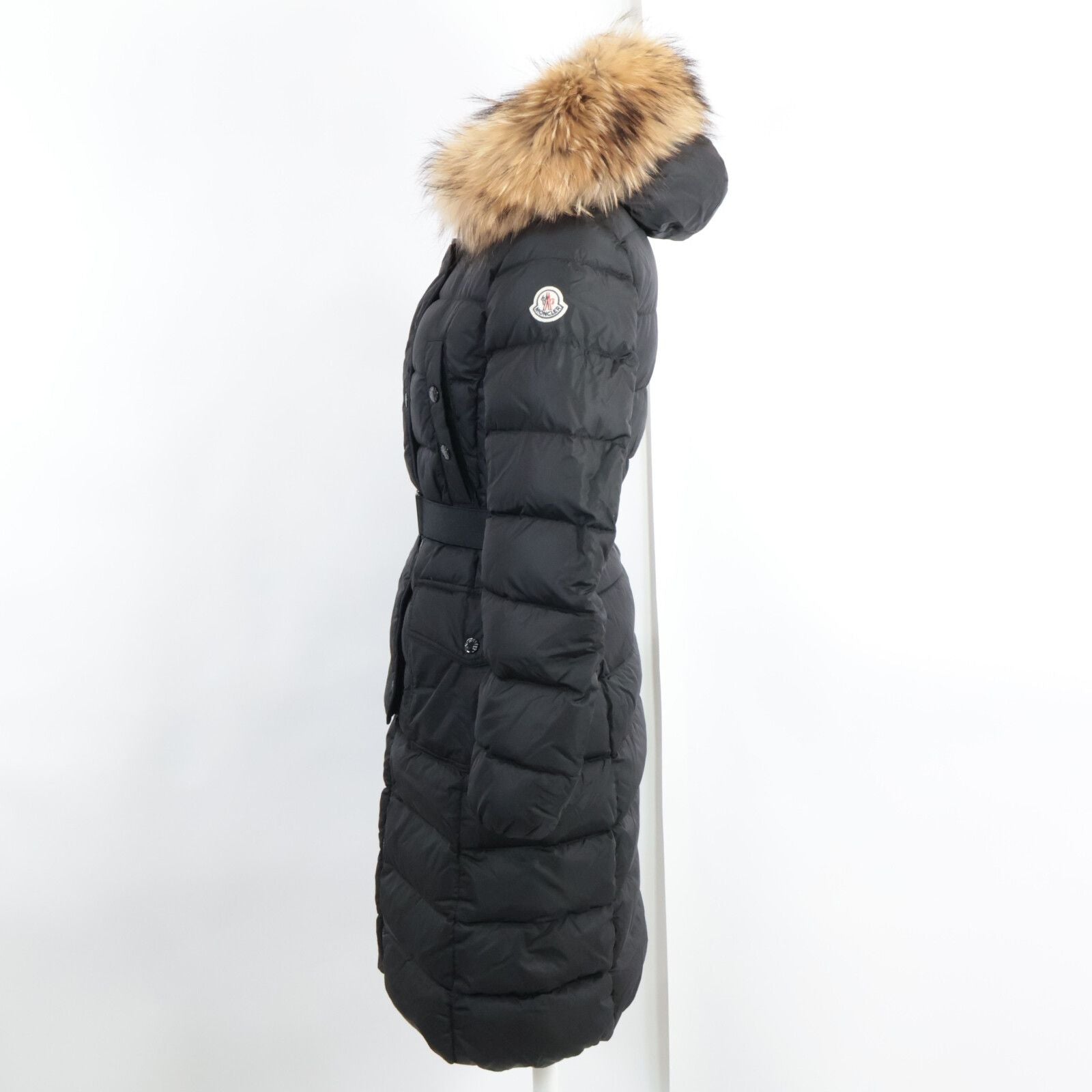 Moncler Khloe Belted Hood Down Coat 00 — view 3