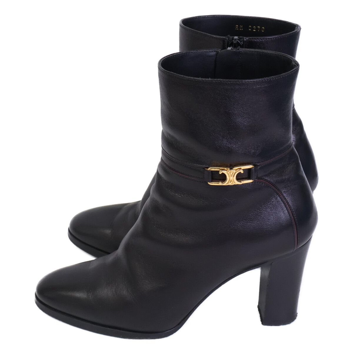 Celine Triomphe Claude Ankle Boots Chunky Heels Short — view 3