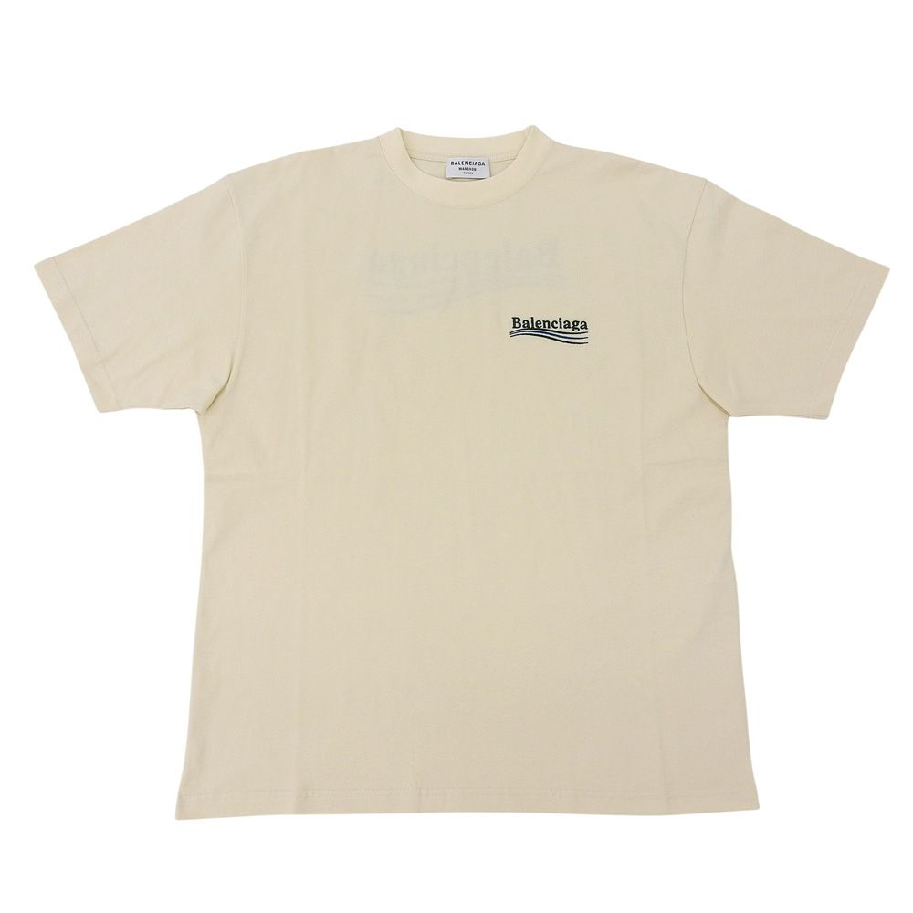 Balenciaga Cotton Campaign Logo T-Shirt Top Yellow