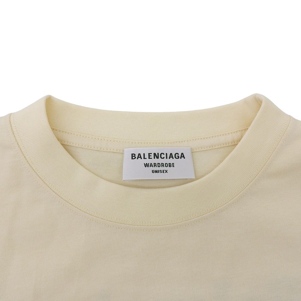 Balenciaga Cotton Campaign Logo T-Shirt Top Yellow — view 3