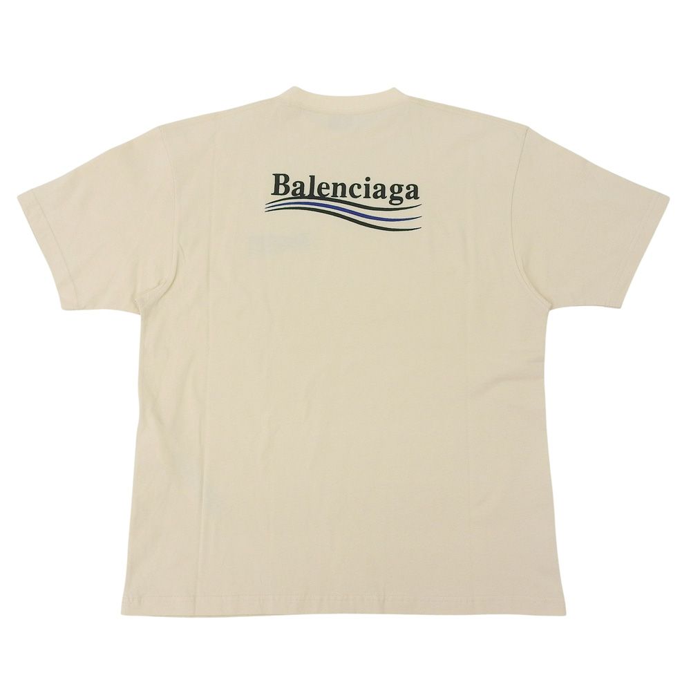 Balenciaga Cotton Campaign Logo T-Shirt Top Yellow — view 2