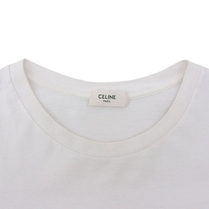 Celine Cotton Logo T-Shirt Top White — view 3