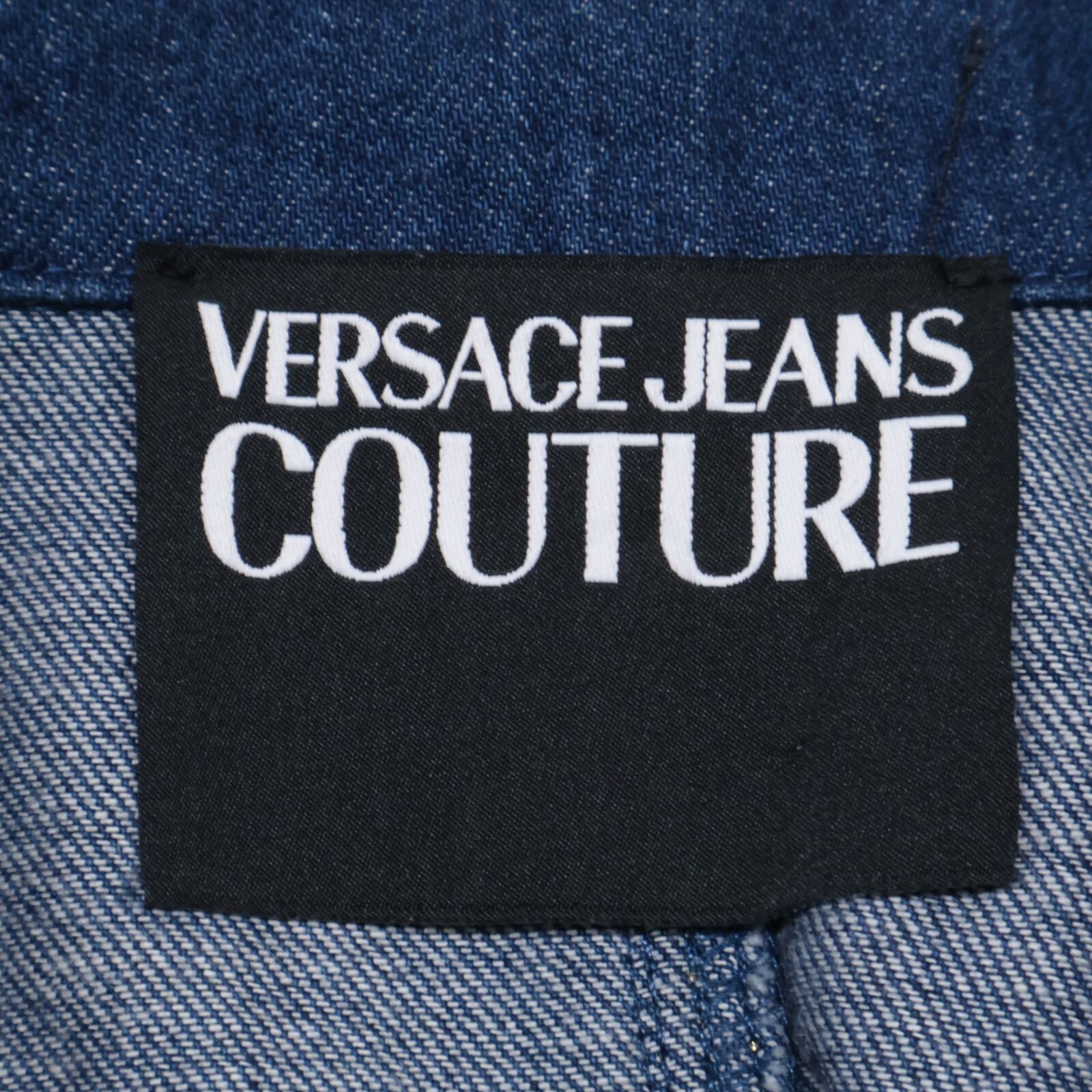 Versace Jeans Indigo Gold Button Short Sleeve Denim Shirt 36 — view 3