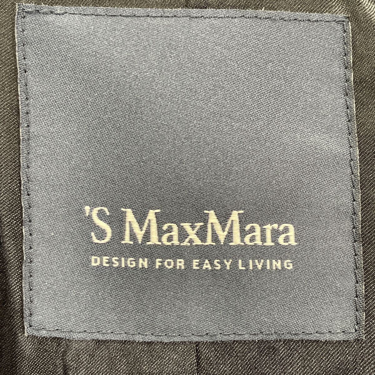 Max Mara S Maxmara Navy Wool Alpaca Herringbone Star Coat 42 — view 5