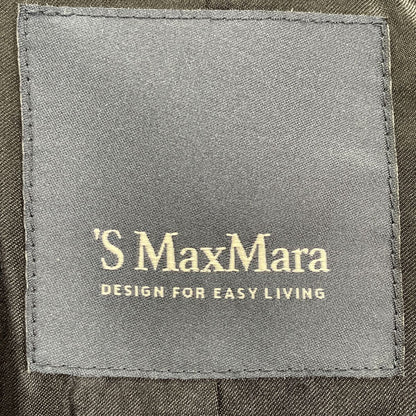 Max Mara S Maxmara Navy Wool Alpaca Herringbone Star Coat 42 — view 5