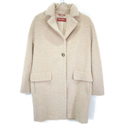 Max Mara Maxmara Studio Pink Alpaca Cowl Jagi Stand Collar Coat 38