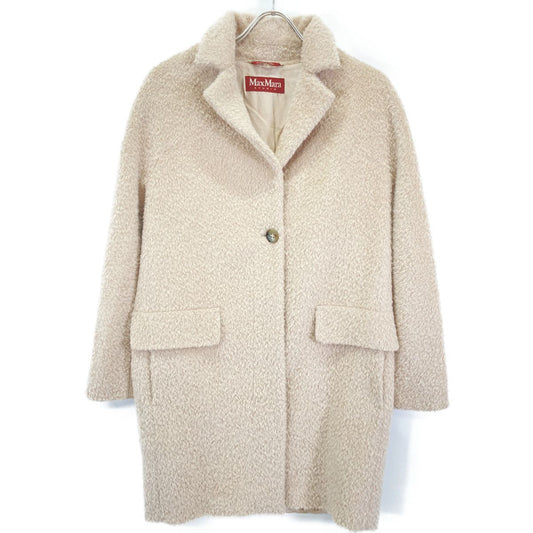 Max Mara Maxmara Studio Pink Alpaca Cowl Jagi Stand Collar Coat 38