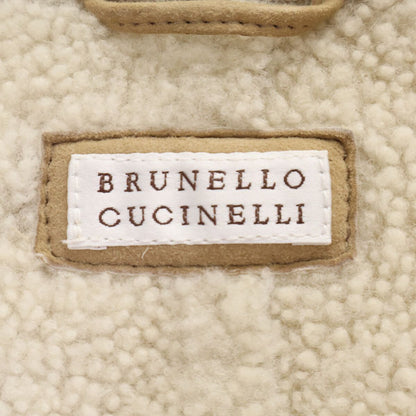 Brunello Cucinelli Suede Inner Boa Zip Up Jacket — view 4