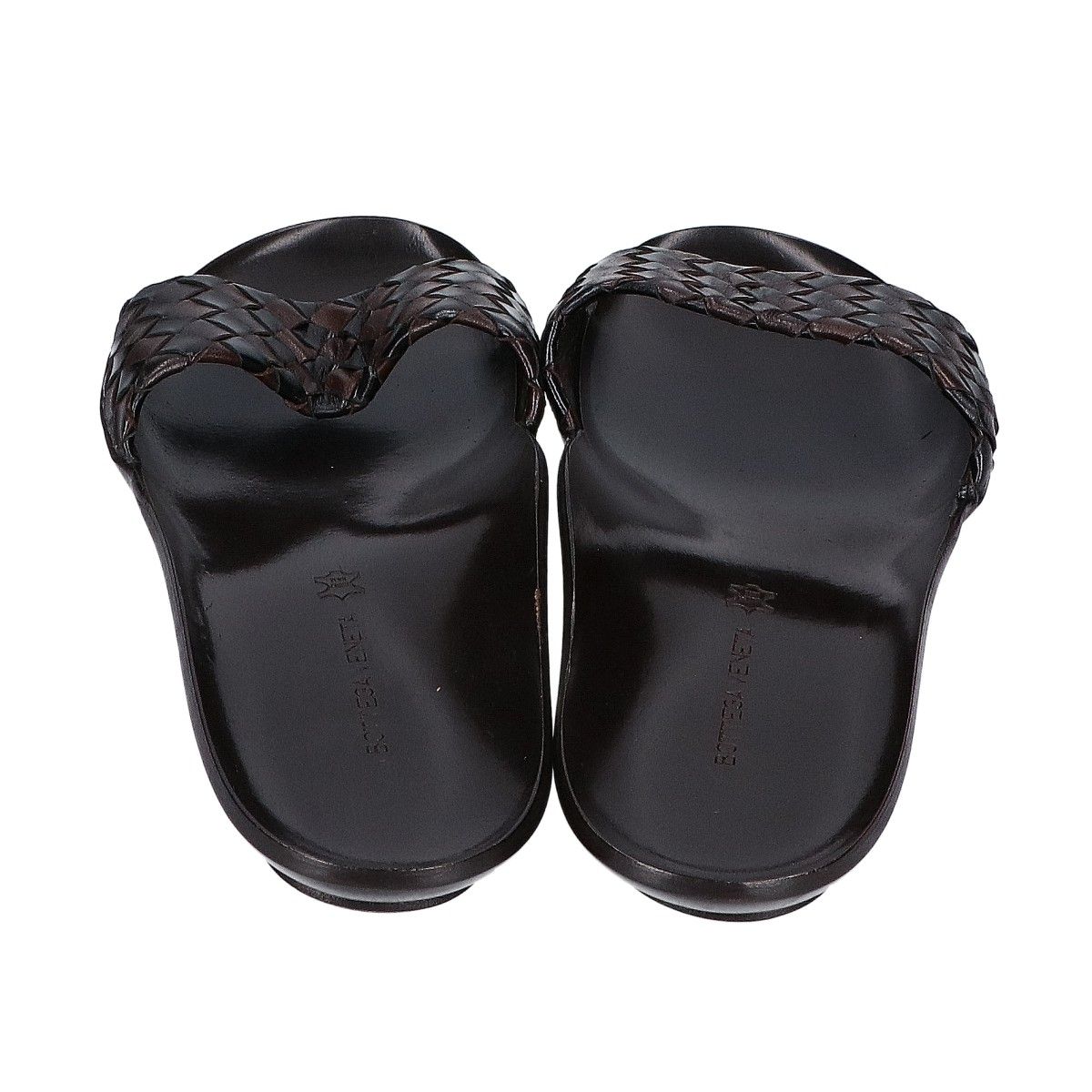 Bottega Veneta Leather Intrecciato Flat Sandals — view 3