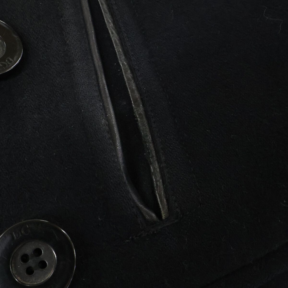 Dolce & Gabbana Black Wool Nylon Peacoat 54 Coat — view 7