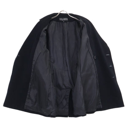 Dolce & Gabbana Black Wool Nylon Peacoat 54 Coat — view 3