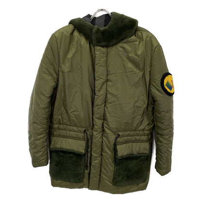 Fendi Khaki Boa Cut Replacement Reversible Down Coat 46