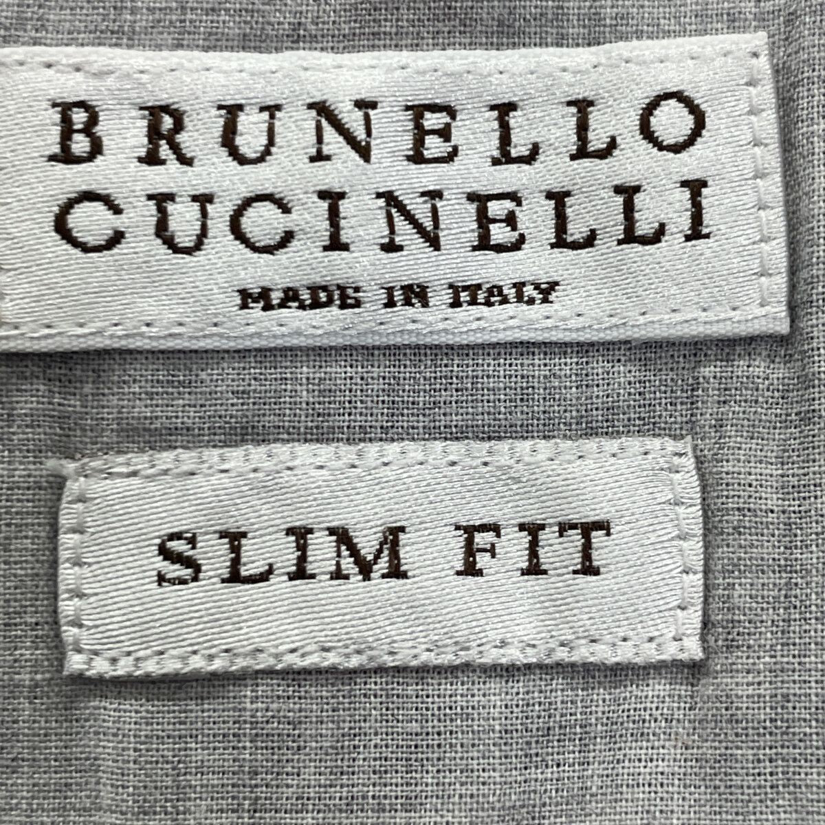 Brunello Cucinelli Multicolor Linen 100 Slim Fit Plaid Short Sleeve Button Down — view 4