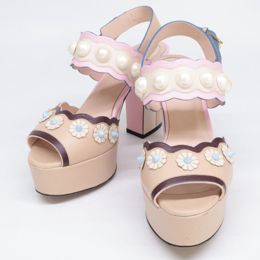 Fendi Flower Pearl Sandals