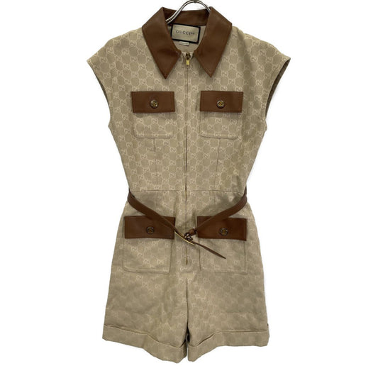 Gucci Beige GG Pattern Cotton All in One with Belt 40